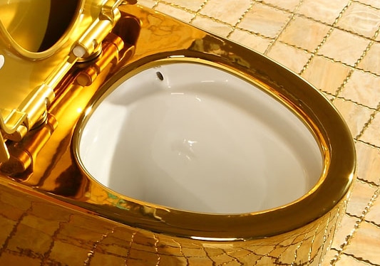 Compact Plain Gold Toilet  -  Gold Toilets
