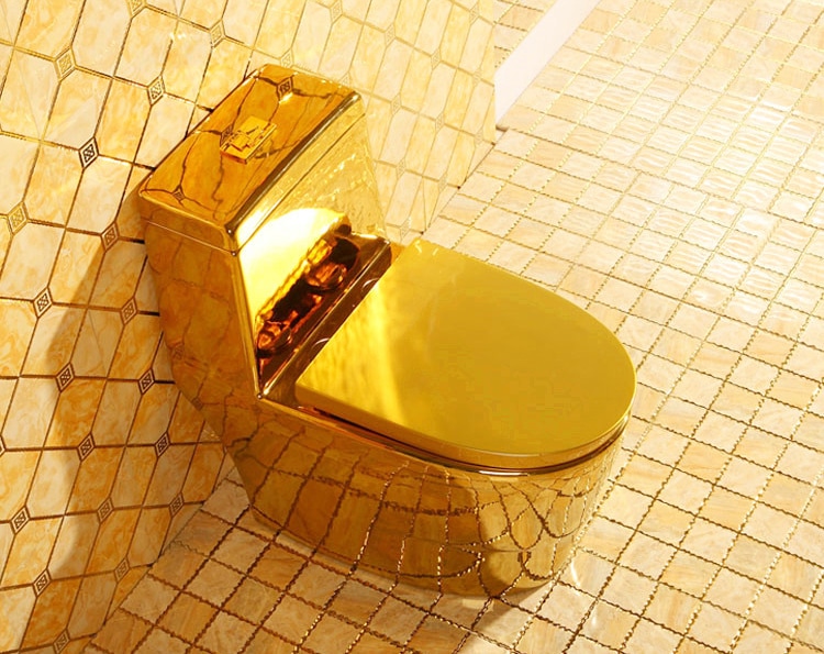 Compact Plain Gold Toilet  -  Gold Toilets