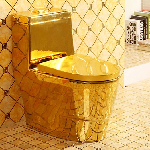 Compact Plain Gold Toilet  -  Gold Toilets