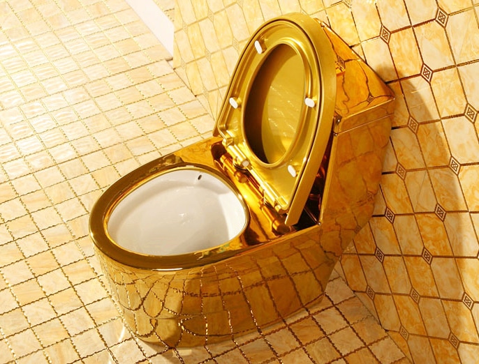 Compact Plain Gold Toilet  -  Gold Toilets