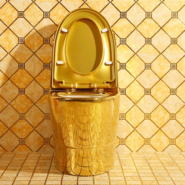 Compact Plain Gold Toilet  -  Gold Toilets