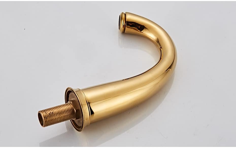 Modern Gold Dual Handle Bathroom Faucet  -  Gold Water Taps & Faucets