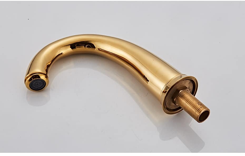 Modern Gold Dual Handle Bathroom Faucet  -  Gold Water Taps & Faucets