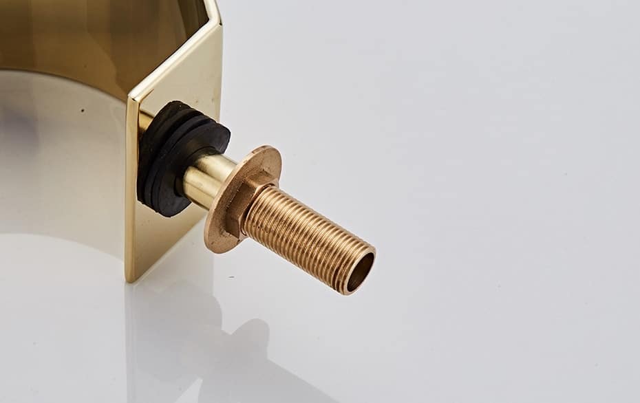Slim Dual Handle Gold Waterfall Bathroom Faucet  -  Gold Water Taps & Faucets