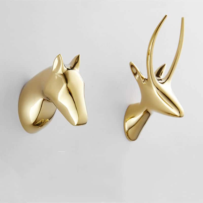 Gold Mustang Robe Hook  -  Bathroom Accessories