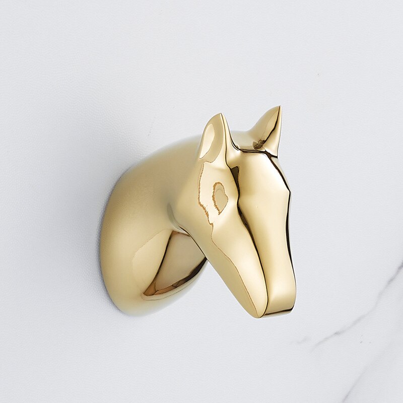 Gold Mustang Robe Hook  -  Bathroom Accessories