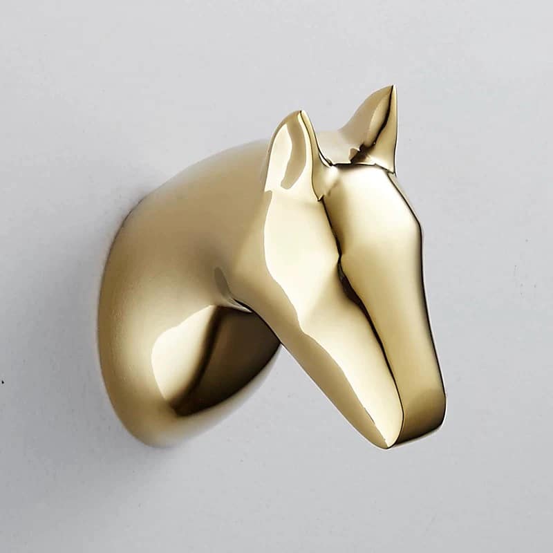 Gold Mustang Robe Hook  -  Bathroom Accessories