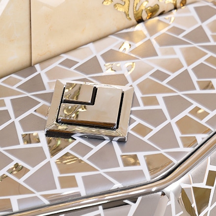 Angular Mosaic Silver Toilet  -  Silver Toilets