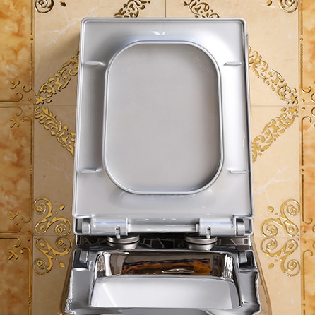Angular Mosaic Silver Toilet  -  Silver Toilets