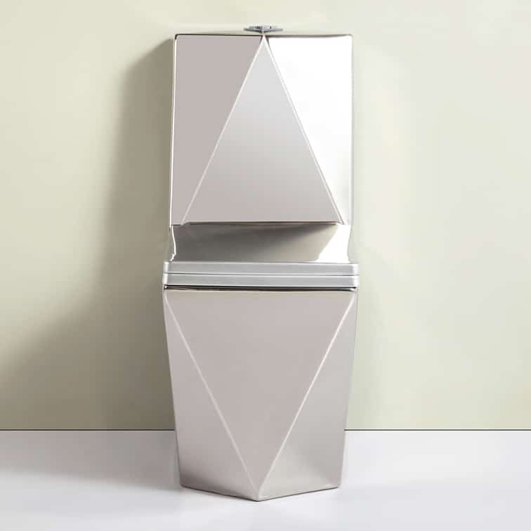 Angular Plain Silver Toilet