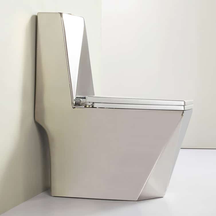 Angular Plain Silver Toilet  -  Silver Toilets