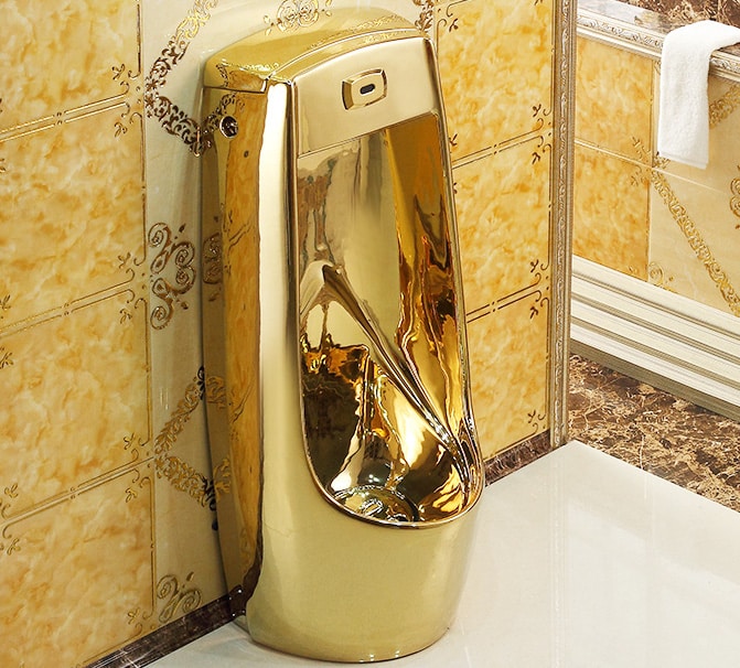 Classic Freestanding Gold Urinal  -  Gold Urinals