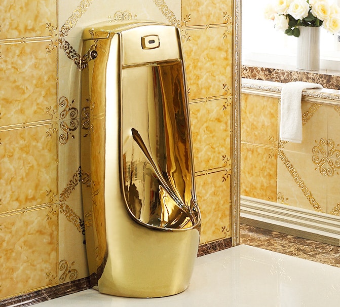 Classic Freestanding Gold Urinal  -  Gold Urinals