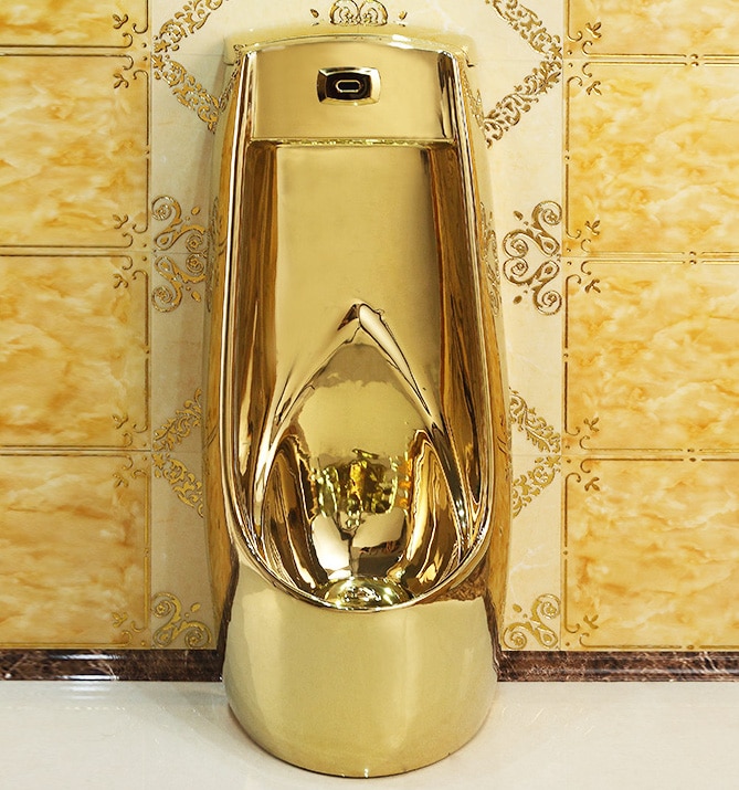 Classic Freestanding Gold Urinal  -  Gold Urinals