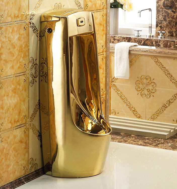 Classic Freestanding Gold Urinal  -  Gold Urinals
