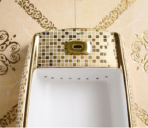 Classic Freestanding Mosaic Gold Urinal  -  Gold Urinals