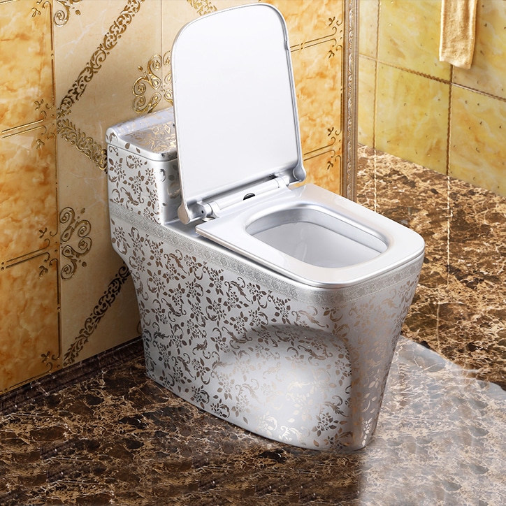 Low Profile Silver Pattern Toilet  -  Silver Toilets