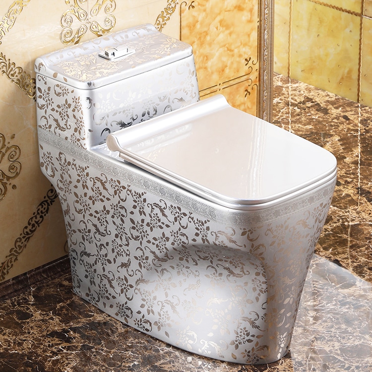 Low Profile Silver Pattern Toilet  -  Silver Toilets