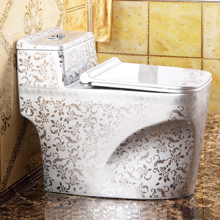 Low Profile Silver Pattern Toilet  -  Silver Toilets