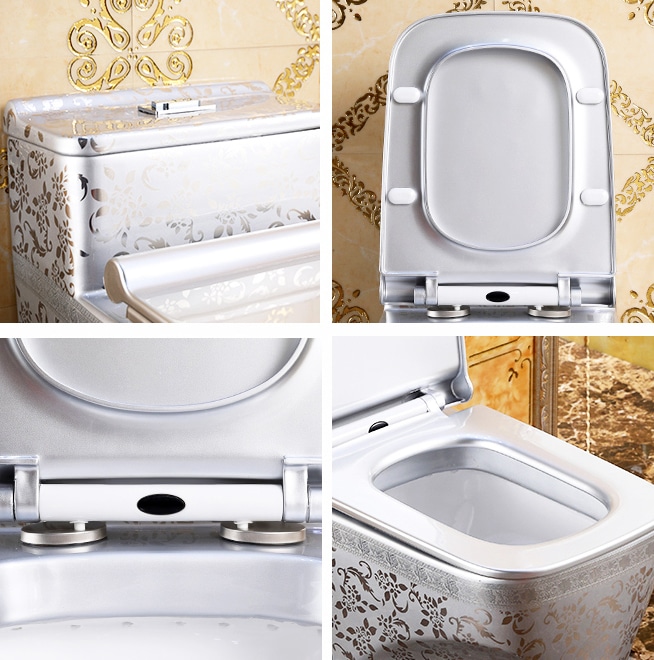 Low Profile Silver Pattern Toilet  -  Silver Toilets