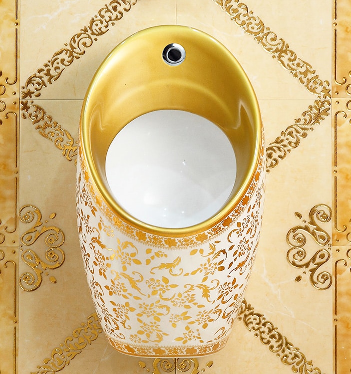 Modern Wall Mounted Gold Pattern Urinal  -  Gold Urinals