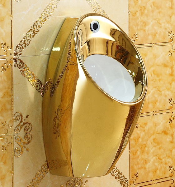 Modern Wall Mounted Gold Urinal  -  Gold Urinals