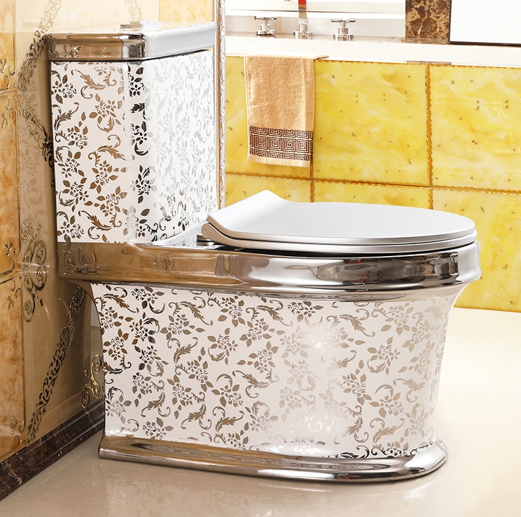 Classic Silver Pattern Toilet  -  Silver Toilets