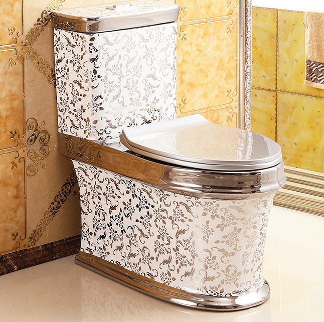 Classic Silver Pattern Toilet  -  Silver Toilets