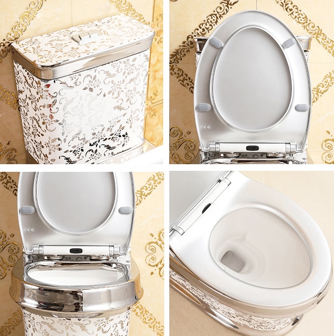Classic Silver Pattern Toilet  -  Silver Toilets