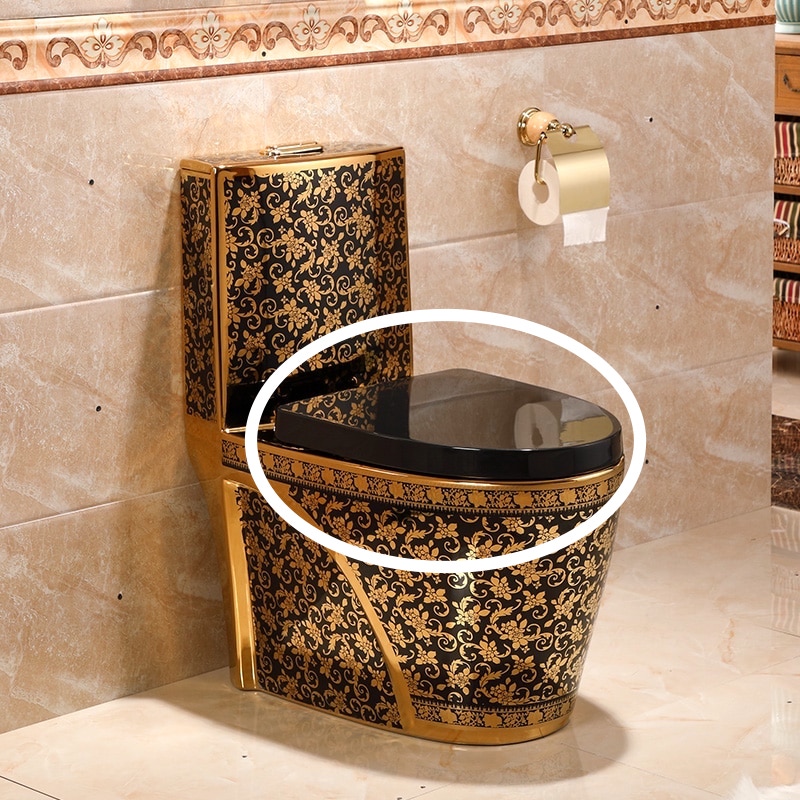 Seat And Lid For The Black & Gold Toilet  -  Toilet Accessories