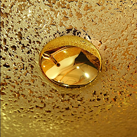 Abstract Oval Bathroom Basin With Liquid Gold Texture  -  Gold Bathroom Basins / Sinks
