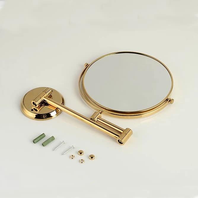 Gold Bathroom Round Foldable Mirror  -  Bathroom Accessories