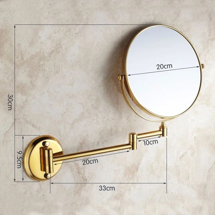 Gold Bathroom Round Foldable Mirror  -  Bathroom Accessories
