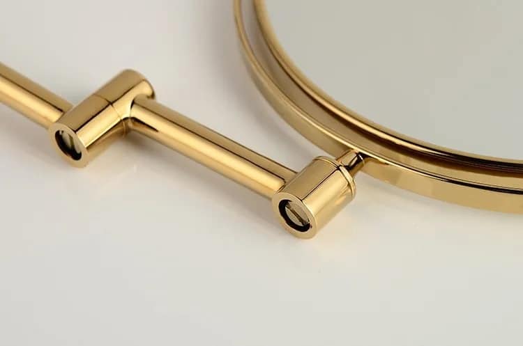 Gold Bathroom Round Foldable Mirror  -  Bathroom Accessories