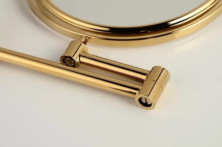 Gold Bathroom Round Foldable Mirror  -  Bathroom Accessories