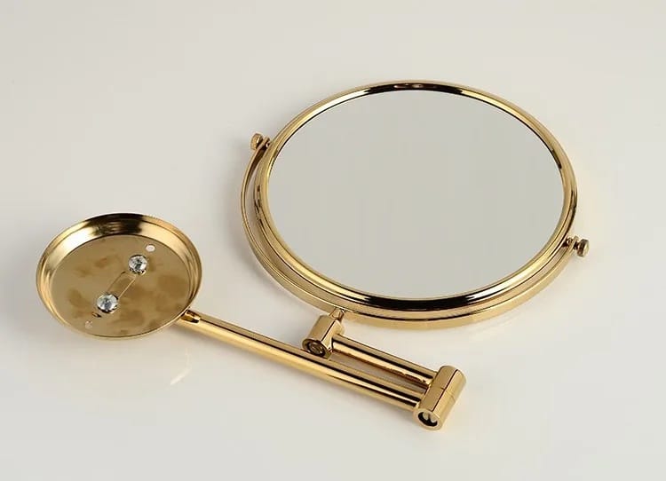 Gold Bathroom Round Foldable Mirror  -  Bathroom Accessories