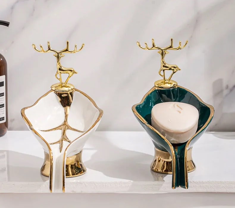 Luxury Gold Deer Soap Dish  -  Bathroom Accessories