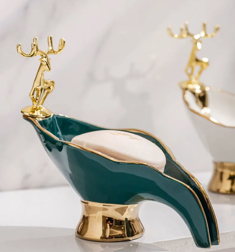 Luxury Gold Deer Soap Dish  -  Bathroom Accessories