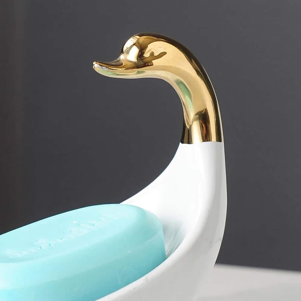Modern Gold Swan Soap Dish  -  Bathroom Accessories