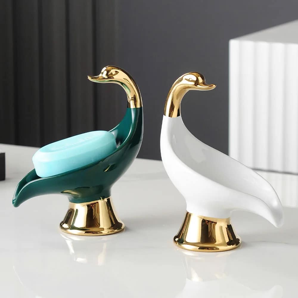 Modern Gold Swan Soap Dish  -  Bathroom Accessories