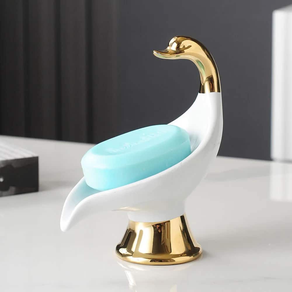 Modern Gold Swan Soap Dish  -  Bathroom Accessories