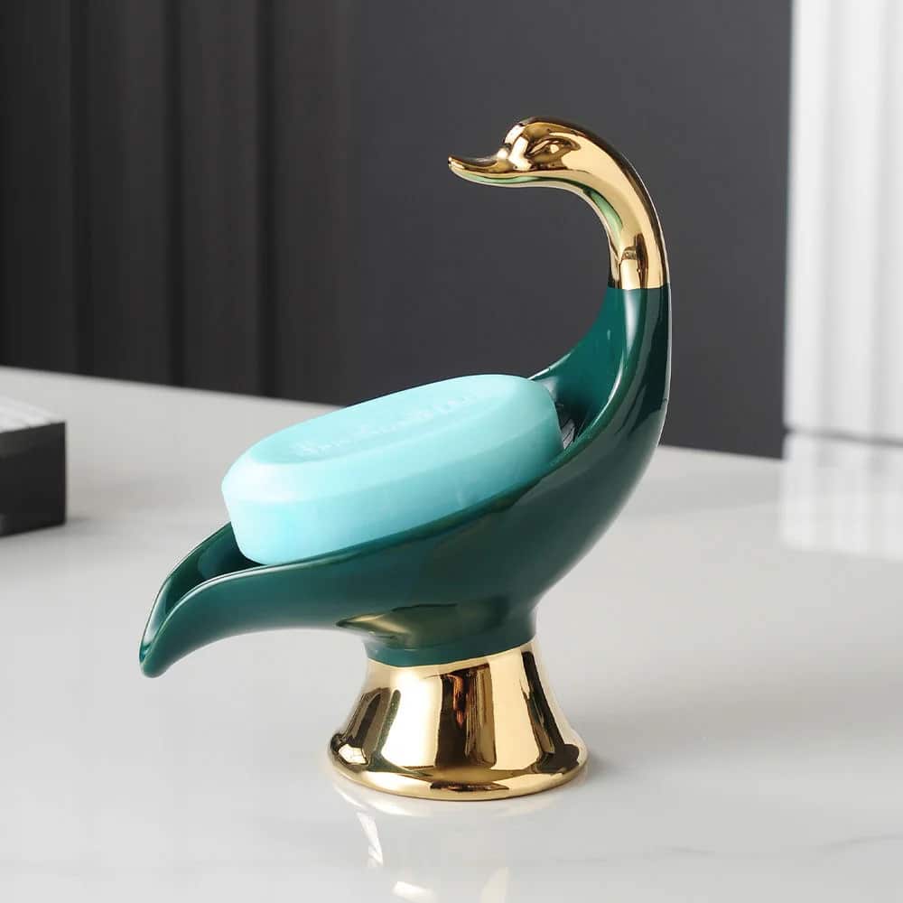 Modern Gold Swan Soap Dish  -  Bathroom Accessories