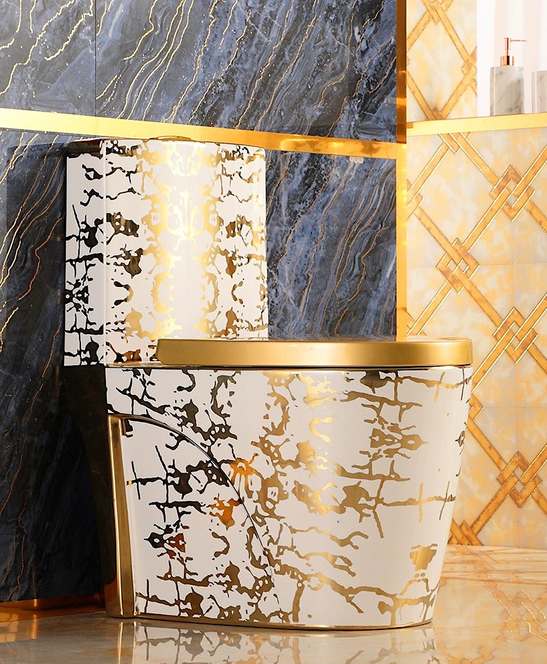 Modern White & Gold Toilet  -  Gold Toilets