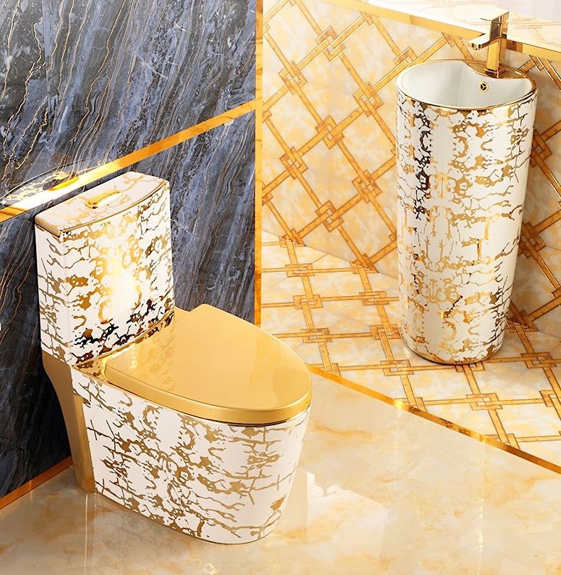 Modern White & Gold Toilet  -  Gold Toilets