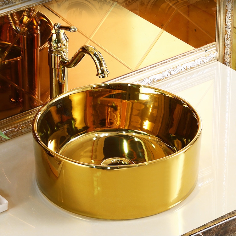 Elegance Round Plain Gold Basin  -  Gold Bathroom Basins / Sinks