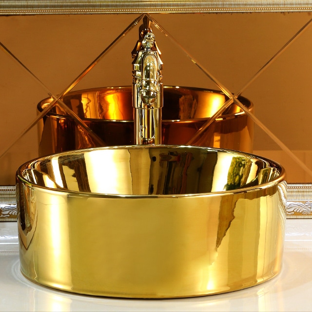 Elegance Round Plain Gold Basin  -  Gold Bathroom Basins / Sinks