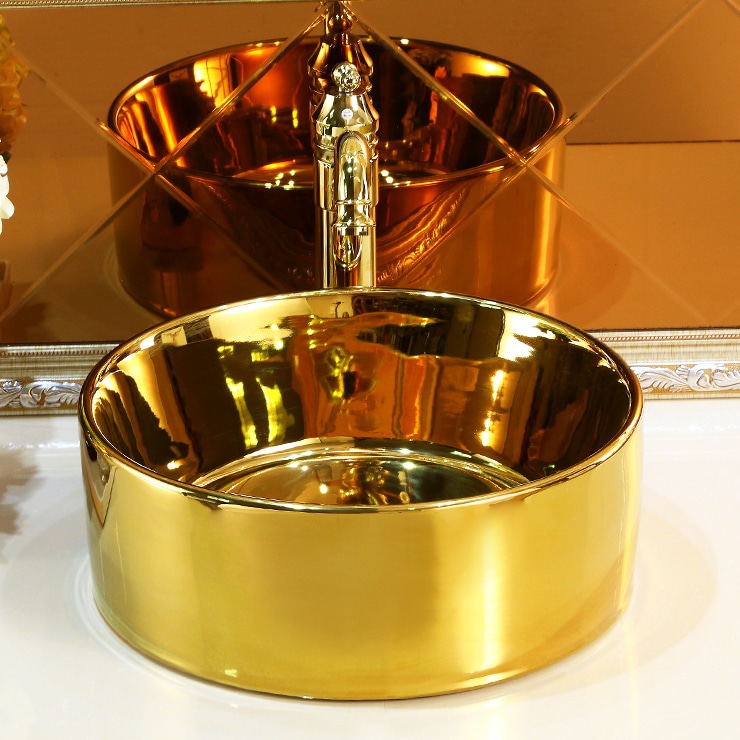 Elegance Round Plain Gold Basin  -  Gold Bathroom Basins / Sinks