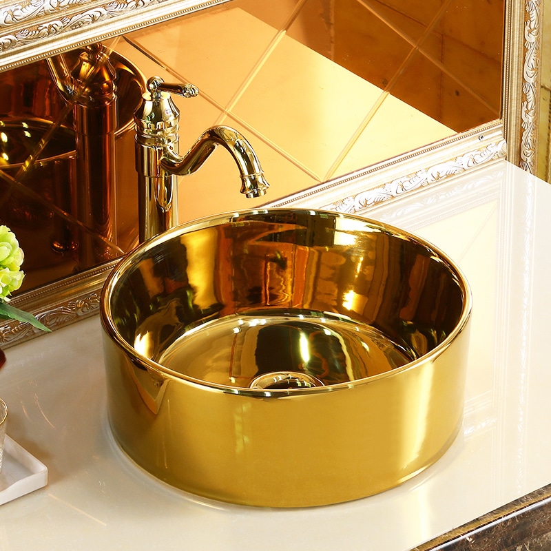 Elegance Round Plain Gold Basin  -  Gold Bathroom Basins / Sinks