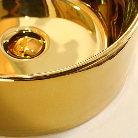 Elegance Round Plain Gold Basin  -  Gold Bathroom Basins / Sinks