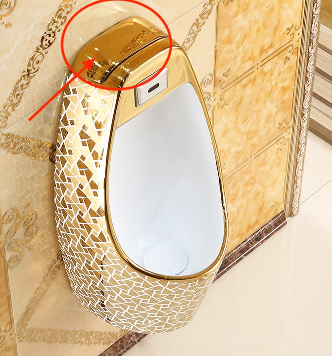 Replacement cover for Luxury Wall Mounted Gold / Mosaic Gold Urinal  -  Gold Urinals